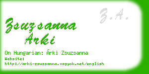 zsuzsanna arki business card